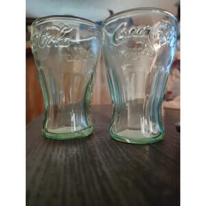 Set of Two Miniature Coca Cola Drinking Glass